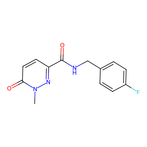 N-(4-fluorobenzyl)-1-methyl-6-oxo-1,6-dihydropyridazine-3-carboxamide structure