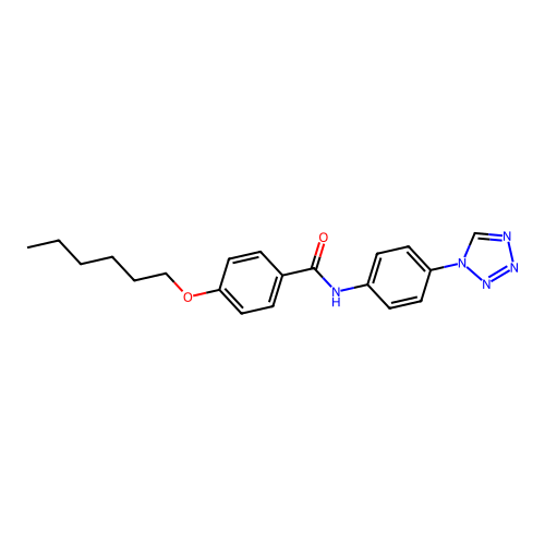 4-(hexyloxy)-N-[4-(1H-tetrazol-1-yl)phenyl]benzamide structure