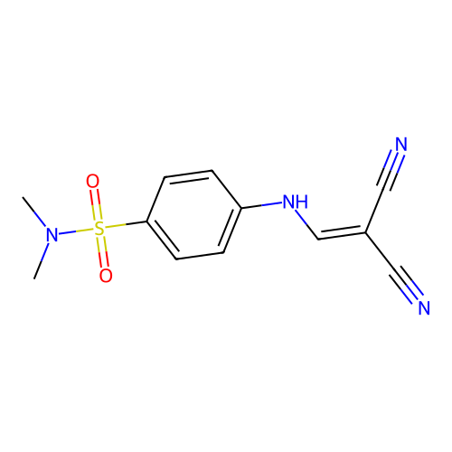 4-(2,2-dicyanoethenylamino)-N,N-dimethylbenzenesulfonamide structure