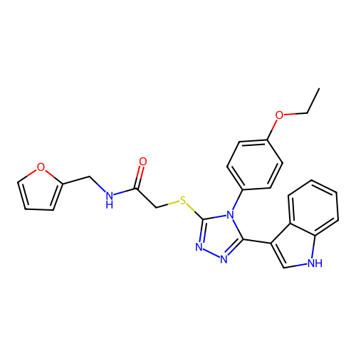 2-((4-(4-ethoxyphenyl)-5-(1H-indol-3-yl)-4H-1,2,4-triazol-3-yl)thio)-N-(furan-2-ylmethyl)acetamide structure