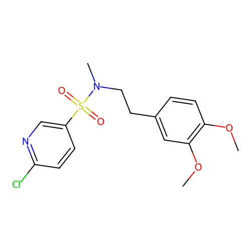 6-chloro-N-[2-(3,4-dimethoxyphenyl)ethyl]-N-methylpyridine-3-sulfonamide structure