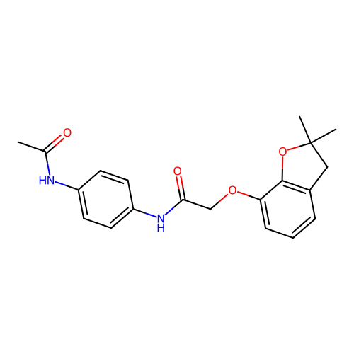 2-[(2,2-dimethyl-2,3-dihydro-1-benzofuran-7-yl)oxy]-N-(4-acetamidophenyl)acetamide structure