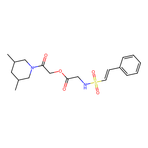 2-(3,5-Dimethylpiperidin-1-yl)-2-oxoethyl 2-(2-phenylethenesulfonamido)acetate structure