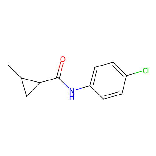 N-(4-chlorophenyl)-2-methylcyclopropane-1-carboxamide structure