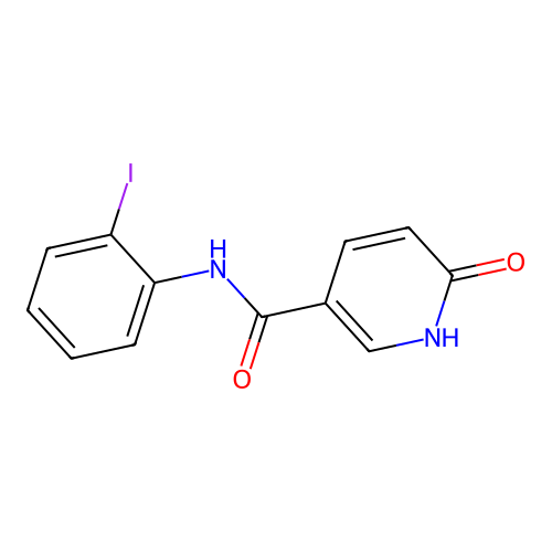 N-(2-iodophenyl)-6-oxo-1,6-dihydropyridine-3-carboxamide structure