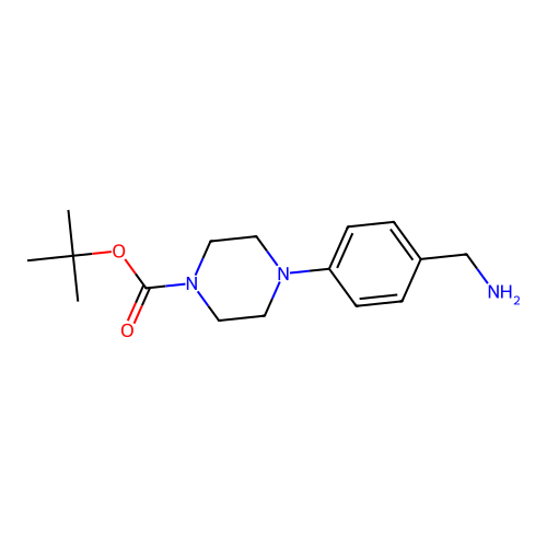 1,1-Dimethylethyl 4-[4-(aminomethyl)phenyl]-1-piperazinecarboxylate structure