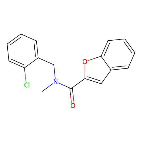 N-[(2-chlorophenyl)methyl]-N-methyl-1-benzofuran-2-carboxamide structure