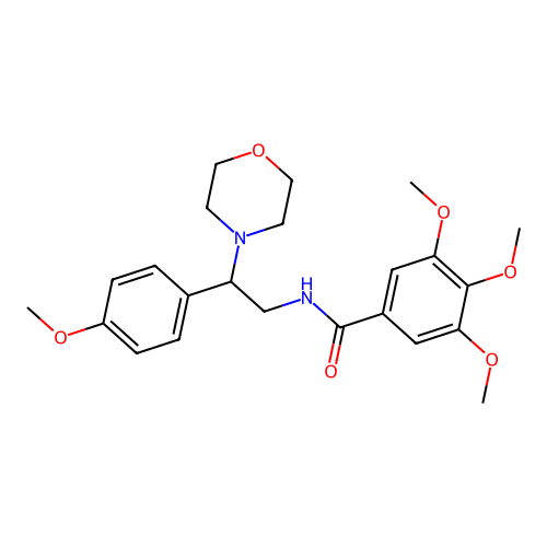 3,4,5-trimethoxy-N-[2-(4-methoxyphenyl)-2-morpholin-4-ylethyl]benzamide structure