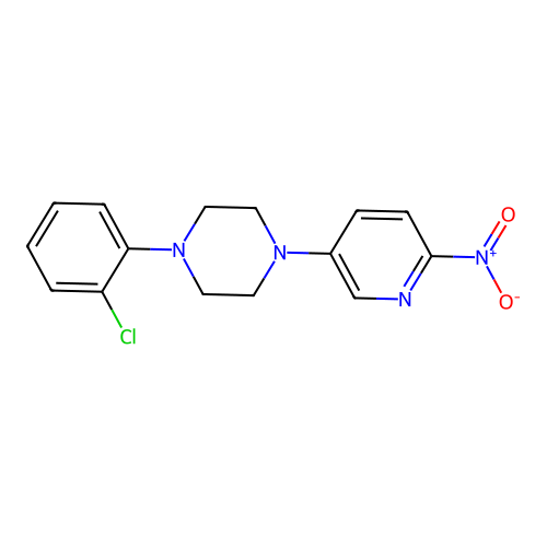 1-(2-Chlorophenyl)-4-(6-nitropyridin-3-yl)piperazine structure