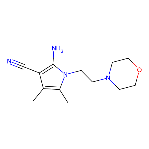2-amino-4,5-dimethyl-1-[2-(morpholin-4-yl)ethyl]-1H-pyrrole-3-carbonitrile structure
