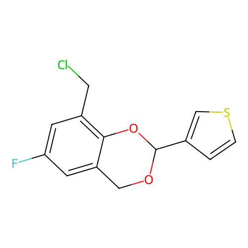 8-(Chloromethyl)-6-fluoro-2-(thiophen-3-yl)-2,4-dihydro-1,3-benzodioxine structure