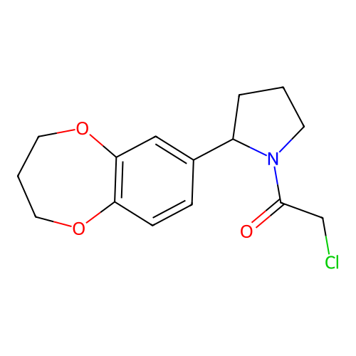 2-chloro-1-[2-(3,4-dihydro-2H-1,5-benzodioxepin-7-yl)pyrrolidin-1-yl]ethan-1-one structure