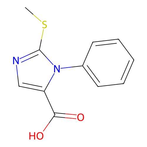 2-(methylsulfanyl)-1-phenyl-1H-imidazole-5-carboxylic acid structure