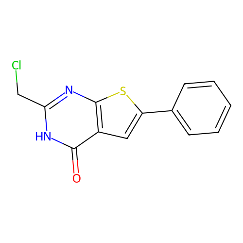 2-(chloromethyl)-6-phenyl-3H,4H-thieno(2,3-d)pyrimidin-4-one structure