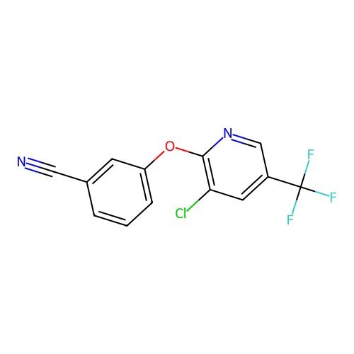 3-{[3-Chloro-5-(trifluoromethyl)-2-pyridinyl]oxy}benzonitrile structure