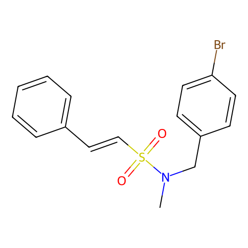 N-[(4-bromophenyl)methyl]-N-methyl-2-phenylethene-1-sulfonamide structure