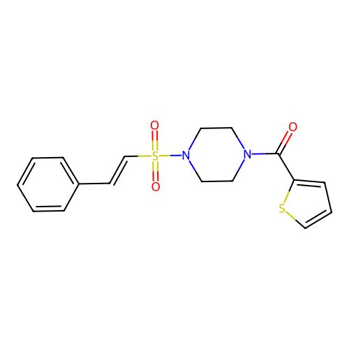 1-(2-Phenylethenesulfonyl)-4-(thiophene-2-carbonyl)piperazine structure