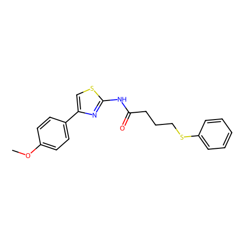 N-[4-(4-methoxyphenyl)-1,3-thiazol-2-yl]-4-(phenylsulfanyl)butanamide structure
