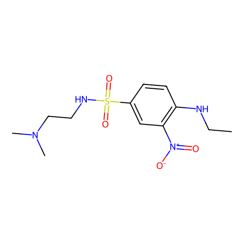 N-[2-(dimethylamino)ethyl]-4-(ethylamino)-3-nitrobenzenesulfonamide structure