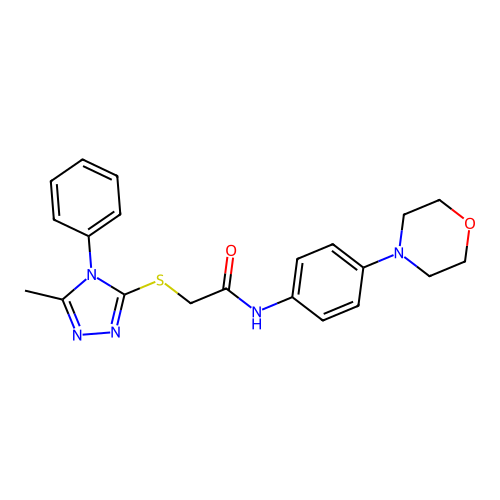 2-[(5-methyl-4-phenyl-1,2,4-triazol-3-yl)sulfanyl]-N-(4-morpholin-4-ylphenyl)acetamide structure