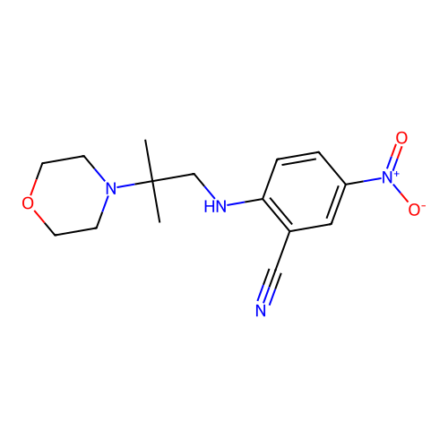 2-[(2-Methyl-2-morpholin-4-ylpropyl)amino]-5-nitrobenzonitrile structure