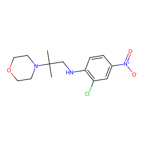 2-chloro-N-(2-methyl-2-morpholin-4-ylpropyl)-4-nitroaniline structure