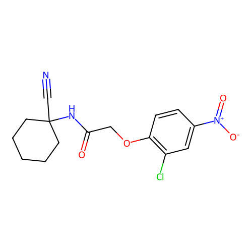 2-(2-chloro-4-nitrophenoxy)-N-(1-cyanocyclohexyl)acetamide structure