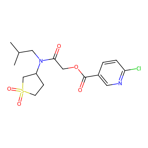 [(1,1-dioxo-1lambda6-thiolan-3-yl)(2-methylpropyl)carbamoyl]methyl 6-chloropyridine-3-carboxylate structure