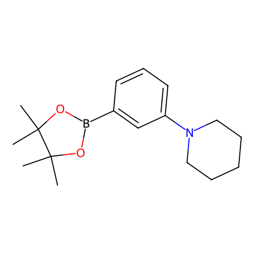 1-(3-(4,4,5,5-Tetramethyl-1,3,2-dioxaborolan-2-yl)phenyl)piperidine structure
