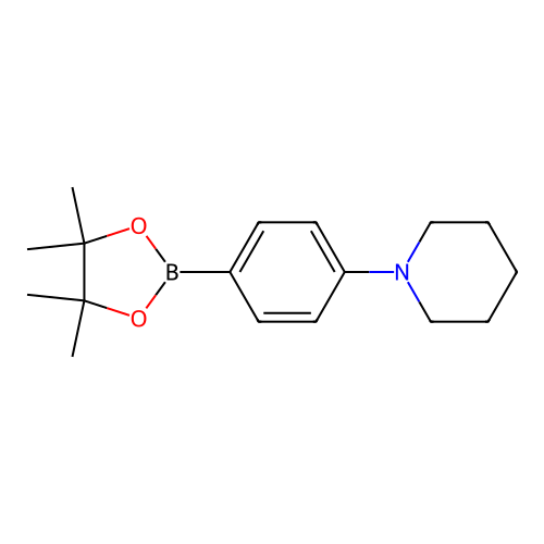 1-(4-(4,4,5,5-Tetramethyl-(1,3,2)dioxaborolan-2-yl)-phenyl)-piperidine structure