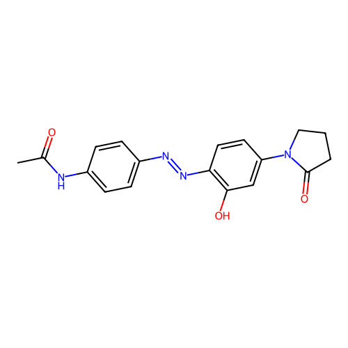 N-(4-((2-Hydroxy-4-(2-oxo-1-pyrrolidinyl)phenyl)azo)phenyl)acetamide structure