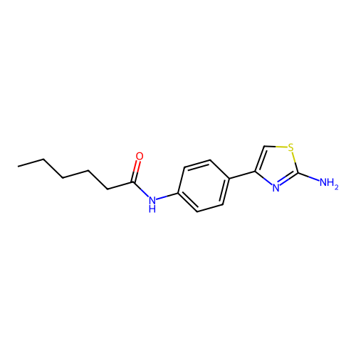 N-[4-(2-amino-1,3-thiazol-4-yl)phenyl]hexanamide structure