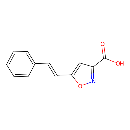 5-[(E)-2-phenylethenyl]-1,2-oxazole-3-carboxylic acid structure