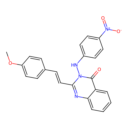 4(3H)-Quinazolinone, 2-(4-methoxystyryl)-3-(p-nitroanilino)- structure