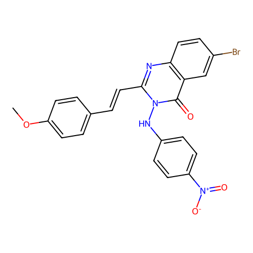 4(3H)-Quinazolinone, 6-bromo-2-(4-methoxystyryl)-3-(p-nitroanilino)- structure