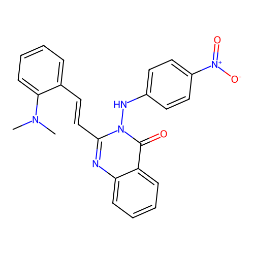 4(3H)-Quinazolinone, 2-(o-(dimethylamino)styryl)-3-(p-nitroanilino)- structure