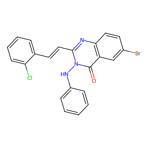 4(3H)-Quinazolinone, 6-bromo-2-(o-chlorostyryl)-3-(phenylamino)- structure