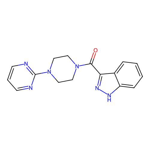 1H-indazol-3-yl-(4-pyrimidin-2-ylpiperazin-1-yl)methanone structure