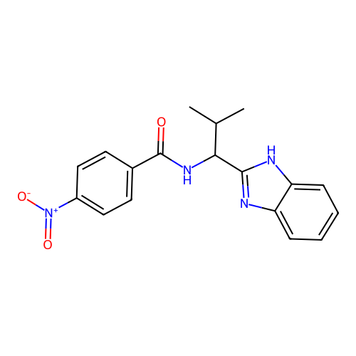 N-[1-(1H-benzimidazol-2-yl)-2-methylpropyl]-4-nitrobenzamide structure