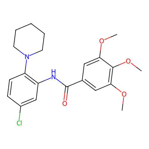 N-(5-chloro-2-piperidin-1-ylphenyl)-3,4,5-trimethoxybenzamide structure