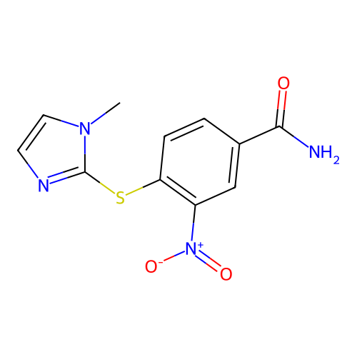 4-(1-Methylimidazol-2-yl)sulfanyl-3-nitrobenzamide structure