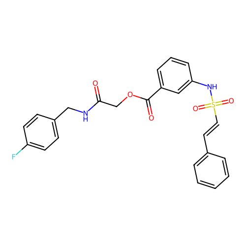 {[(4-Fluorophenyl)methyl]carbamoyl}methyl 3-(2-phenylethenesulfonamido)benzoate structure