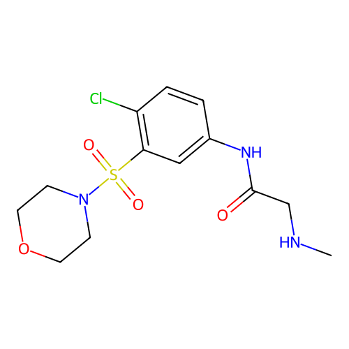 N-[4-chloro-3-(morpholine-4-sulfonyl)phenyl]-2-(methylamino)acetamide structure