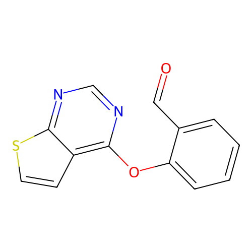 2-Thieno[2,3-d]pyrimidin-4-yloxybenzaldehyde structure