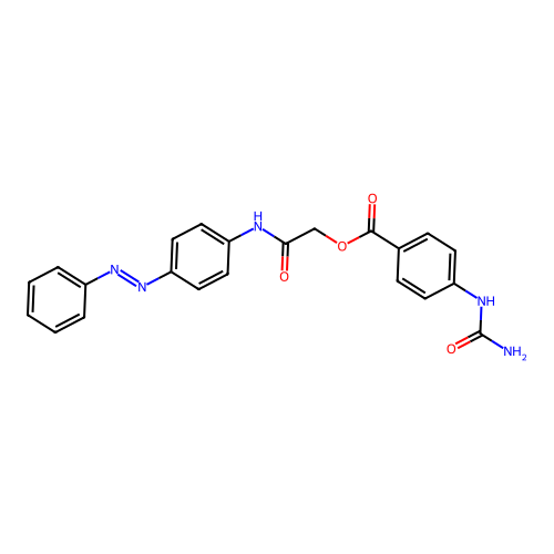 [2-oxo-2-(4-phenyldiazenylanilino)ethyl] 4-(carbamoylamino)benzoate structure