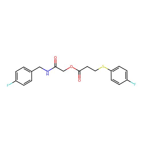 [2-[(4-fluorophenyl)methylamino]-2-oxoethyl] 3-(4-fluorophenyl)sulfanylpropanoate structure