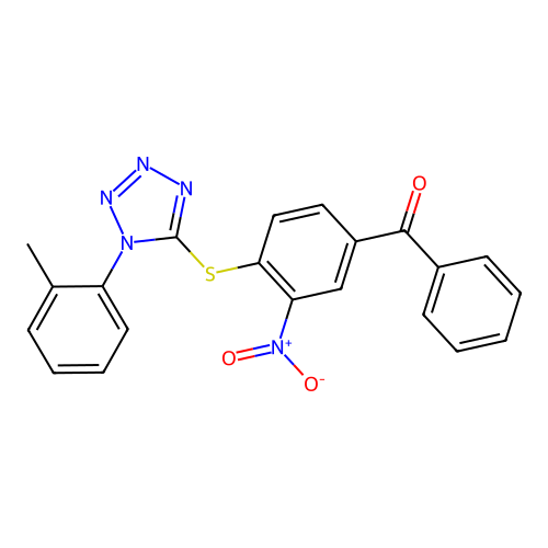 [4-[1-(2-Methylphenyl)tetrazol-5-yl]sulfanyl-3-nitrophenyl]-phenylmethanone structure