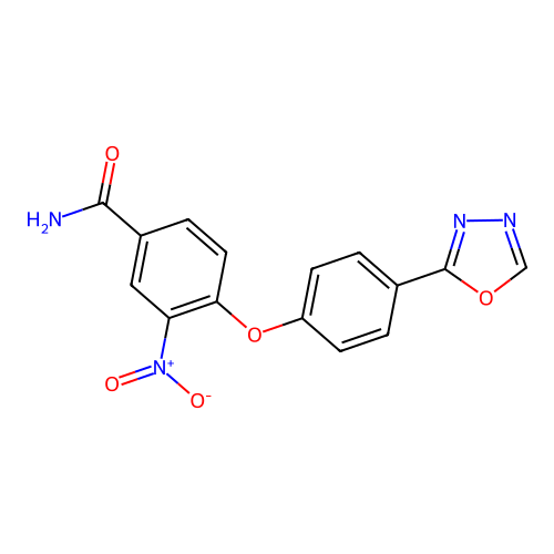 3-Nitro-4-[4-(1,3,4-oxadiazol-2-yl)phenoxy]benzamide structure