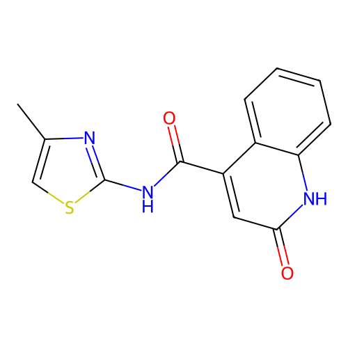 N-(4-methyl-1,3-thiazol-2-yl)-2-oxo-1H-quinoline-4-carboxamide structure