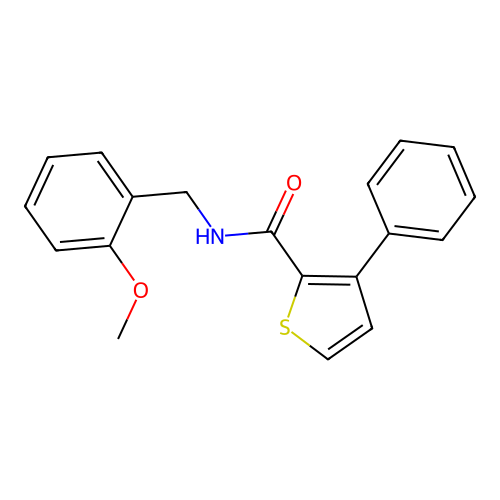 N-[(2-methoxyphenyl)methyl]-3-phenylthiophene-2-carboxamide structure